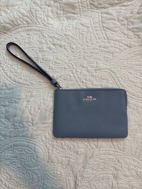 Coach Slate Blue Leather Wristlet